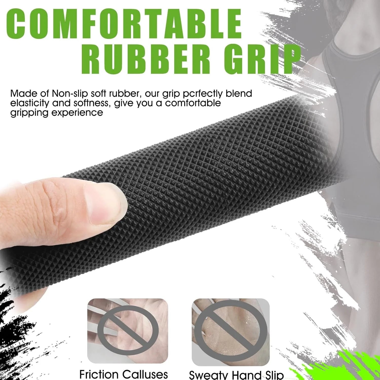 Upgraded Comfort Grip Cable Machine Attachments - Lat Pulldown, Triceps Rope, V Bar & Double D Bar for Home Gym Essentials