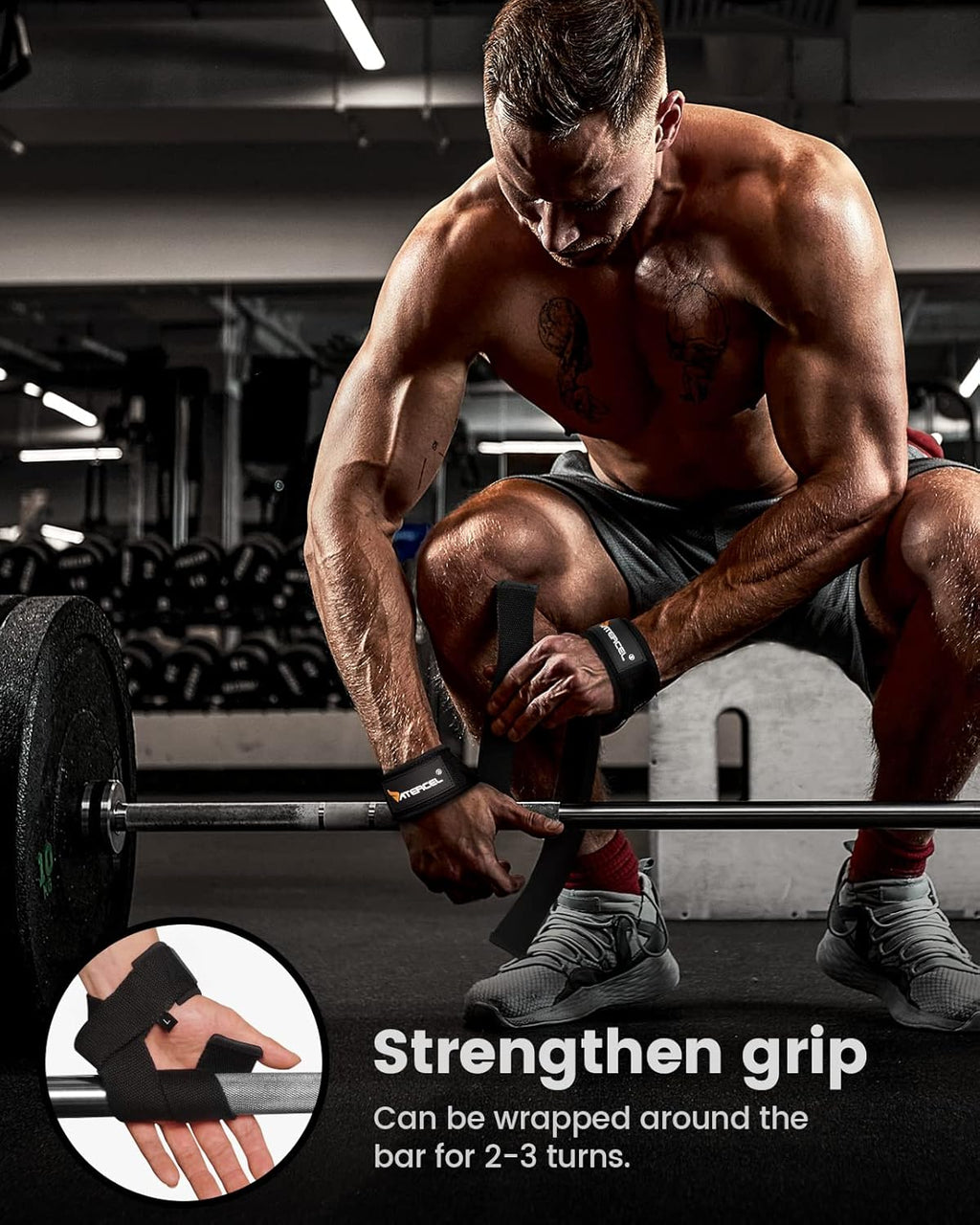 Pro Gym Reaper Lifting Straps, Black, 2.5Mm Thick & Reinforced Stitching for Deadlifts & Pull-Ups